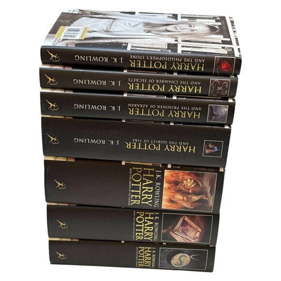 Harry Potter J.K. Rowling 7 Book Set Adult Black Cover UK Bloomsbury Unread - Picture 12 of 16
